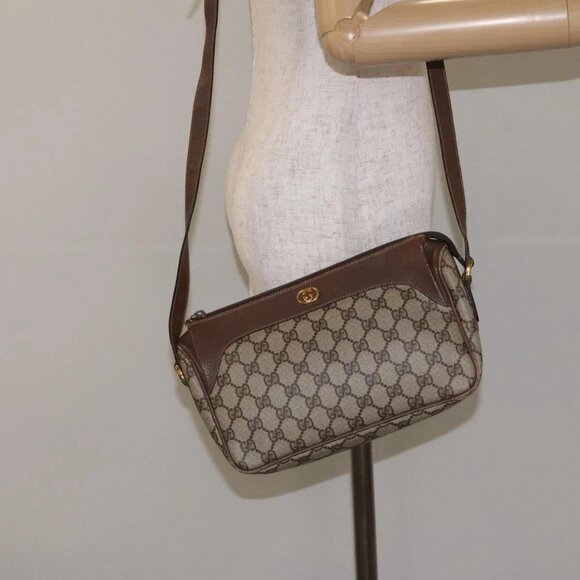 GUCCI GG Supreme Shoulder Bag PVC Beige Gold - Picture 14 of 16